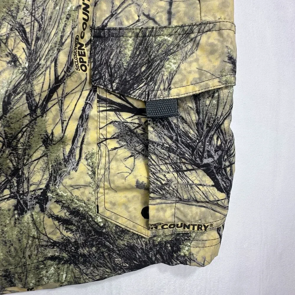 Cabelas Mens Camouflage Cargo Shorts‎ With Adjustable Belt & Pockets XL Camo
